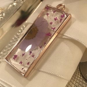 Real pressed flower pendant